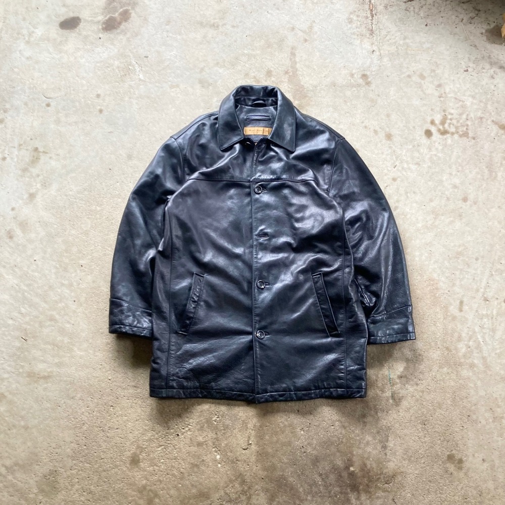 vintage marc new york black leather coat